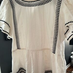 LOFT Cream and Black Blouse